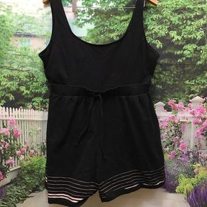 24w Swim Suit Shorts One Piece Black Plus Size